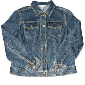 Christopher & Banks Women’s Small Button Up Trucker Denim Jacket Trucker